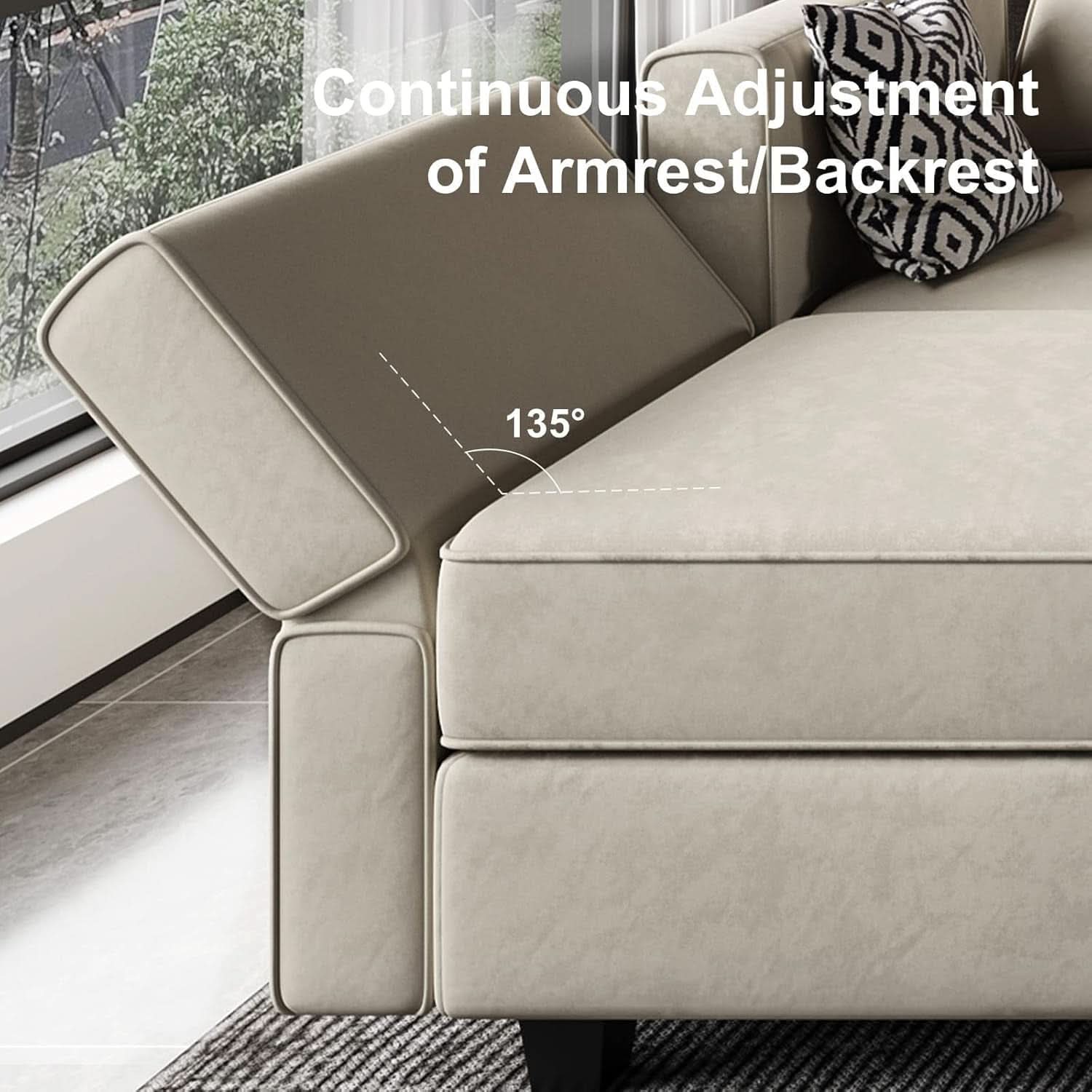 Modular U Shaped Sectional Sofa Grey Velvet With Storage