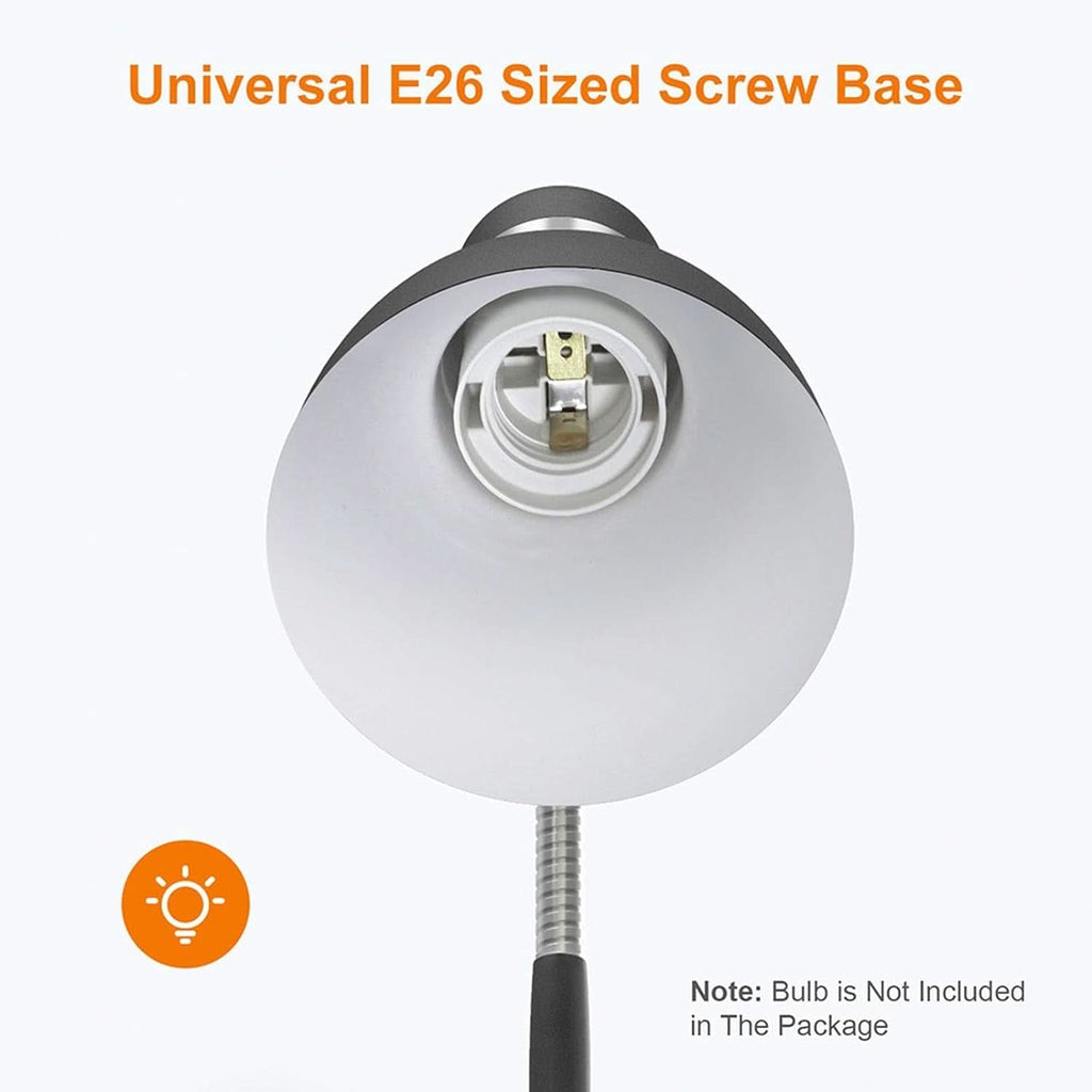 Matte Black Desk Lamp With Flexible Goose Neck Light