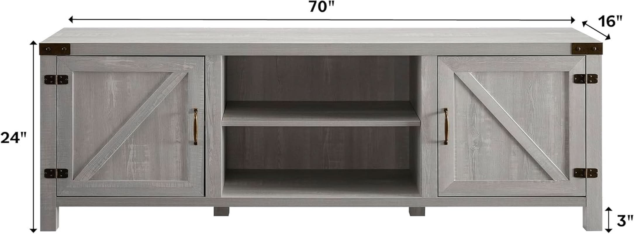 Georgetown Modern Farmhouse 70 Inch TV Stand Stone Grey