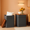 Industrial Black Storage Ottoman With Removable Lid