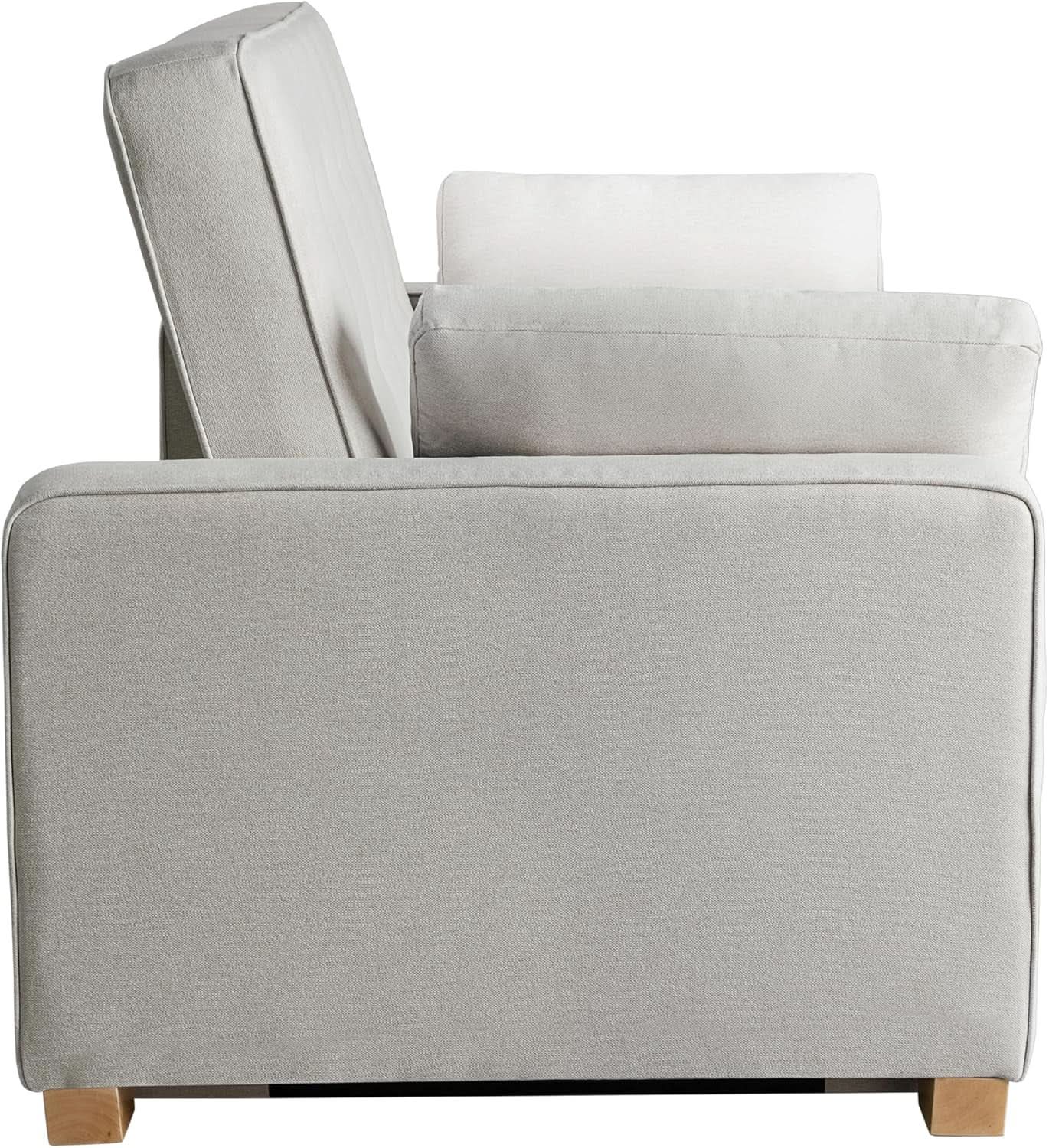 Queen Size Convertible Sleeper Sofa Oyster Upholstery