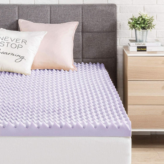 Lavender Infused Queen Memory Foam Topper for Comfort
