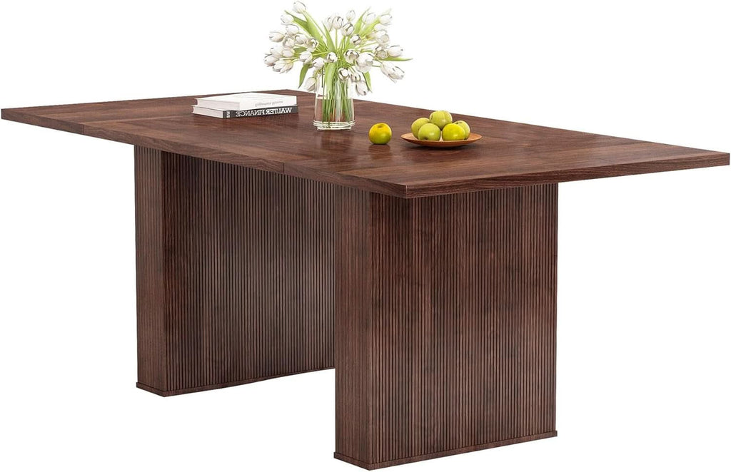 78 Inch Walnut Dining Table Modern Farmhouse Rectangular