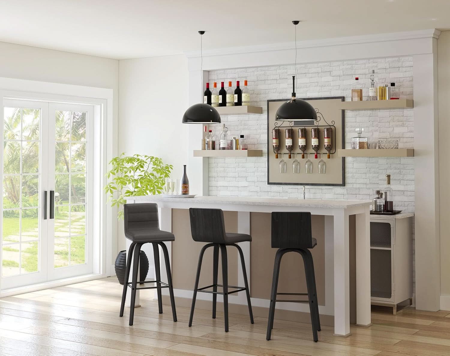 Vienna 30 Inch Bar Height Bar Stool Grey And Black