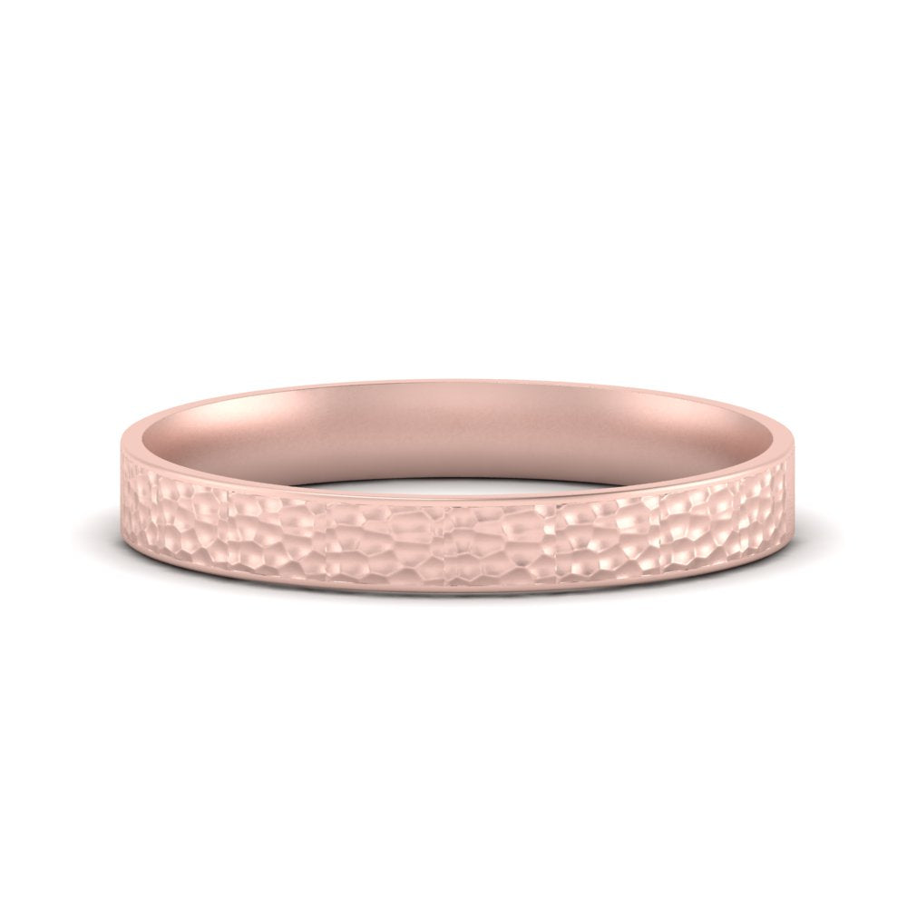 5 MM Hammered Finish Mens Wedding Band