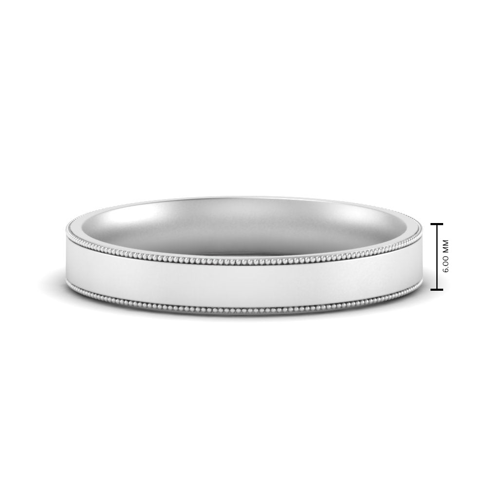 4 mm Stepped Edge Comfort Fit Flat Mens Band