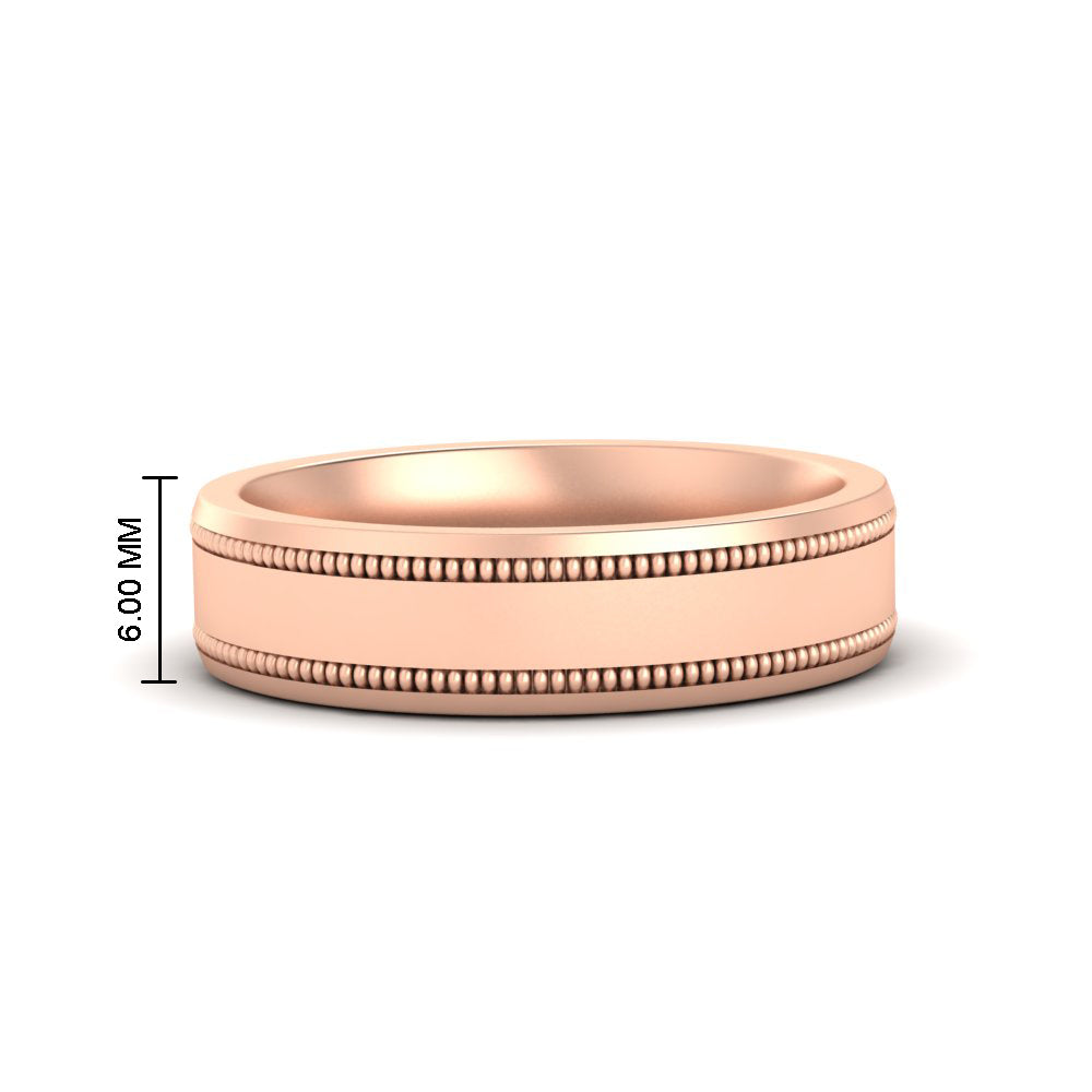 5 mm Mens Band Double Milgrain