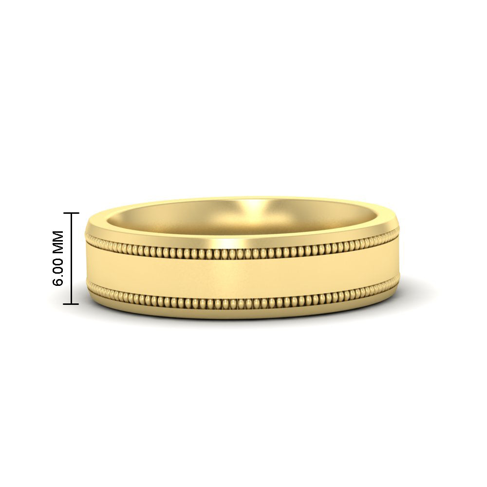 5 mm Mens Band Double Milgrain