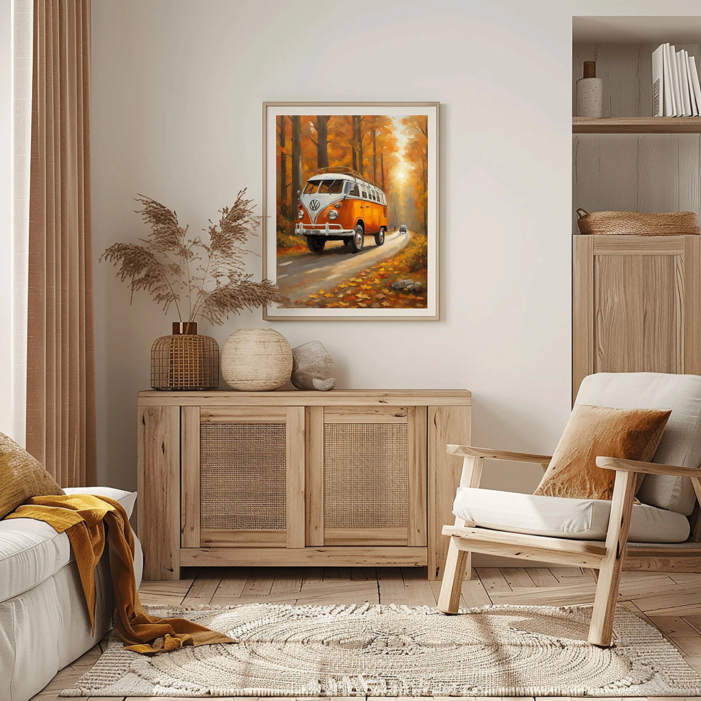 1960 German Split-Window Van - Forest Edition | Poster Canvas
