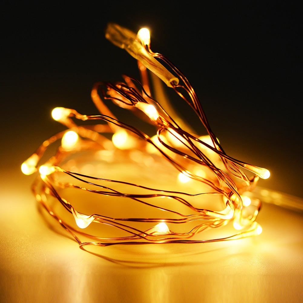 20 LED Silver Copper Mini String Light - Batteries Included