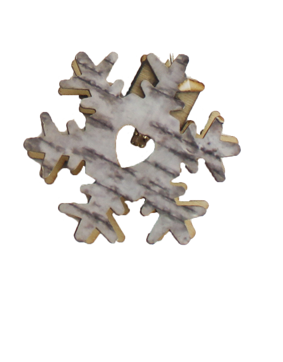 10 LED Battery Operated String Light with Wooden Snowflake - Warm White