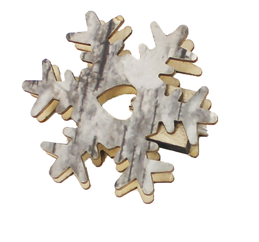10 LED Battery Operated String Light with Wooden Snowflake - Warm White