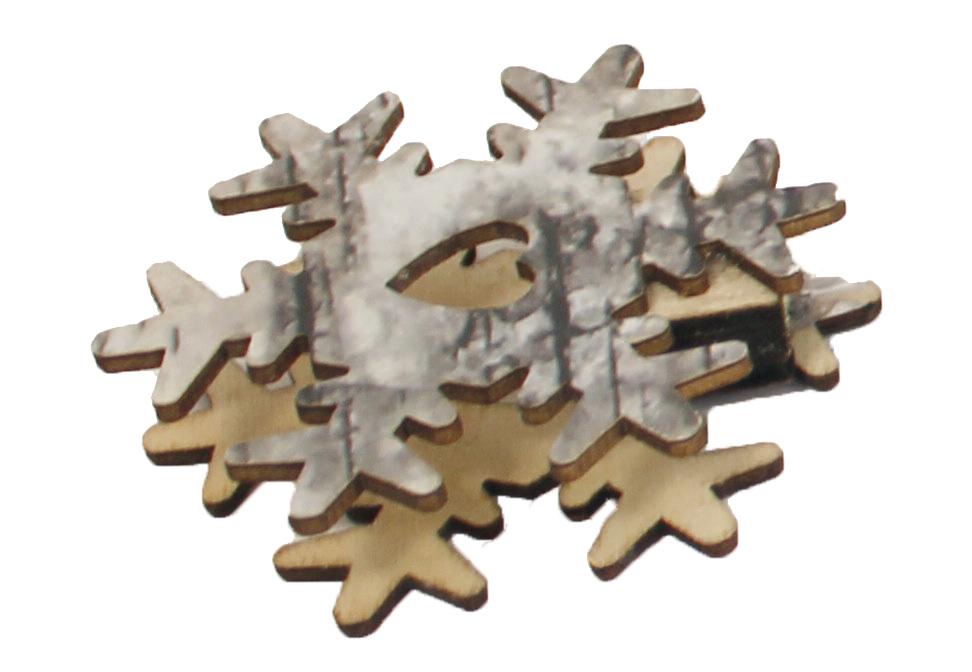 10 LED Battery Operated String Light with Wooden Snowflake - Warm White