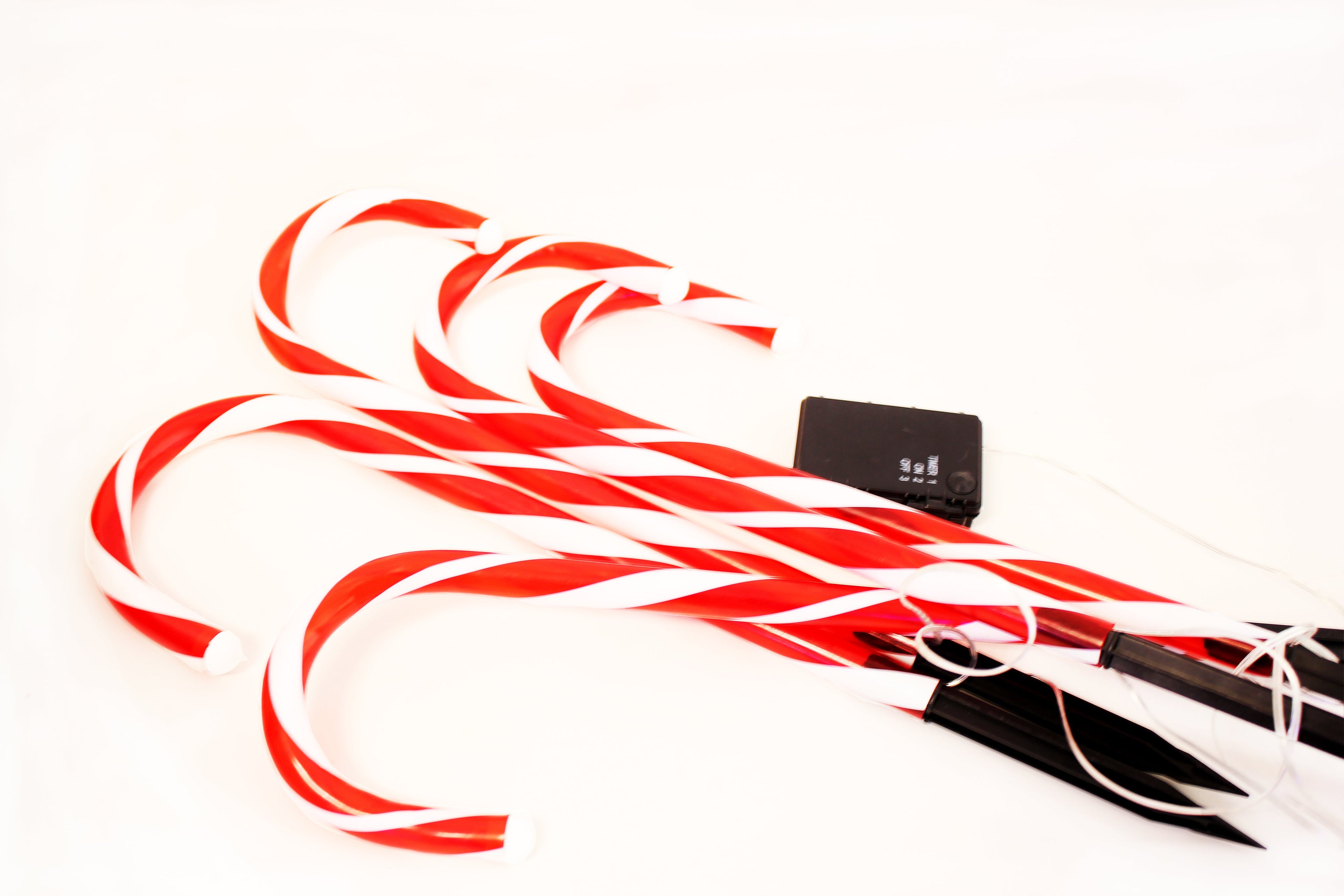 Candy Cane Outdoor Landscape Lights Battery Operated - 5 Pack