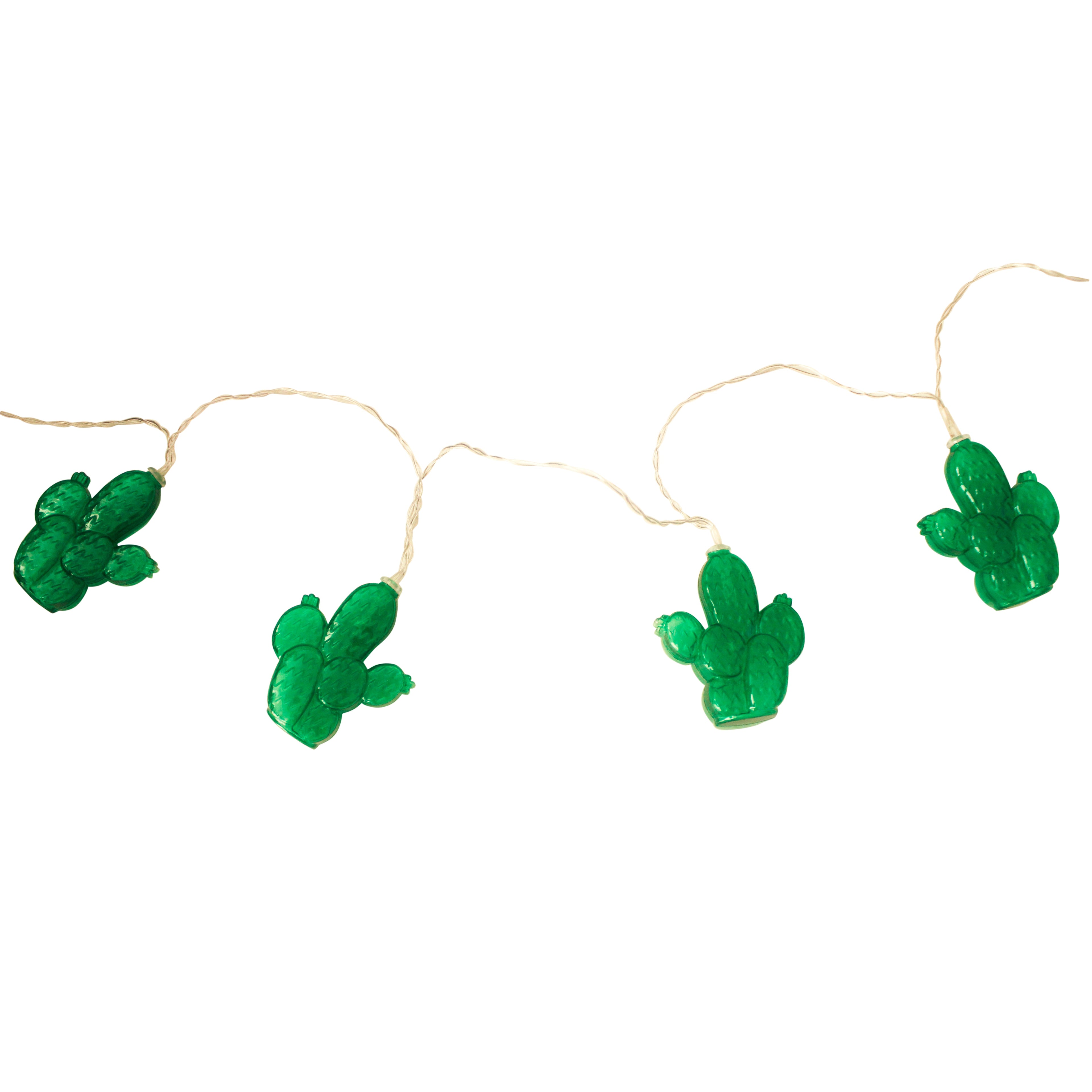 10 LED with Cactus Battery Operated String Light - Warm White