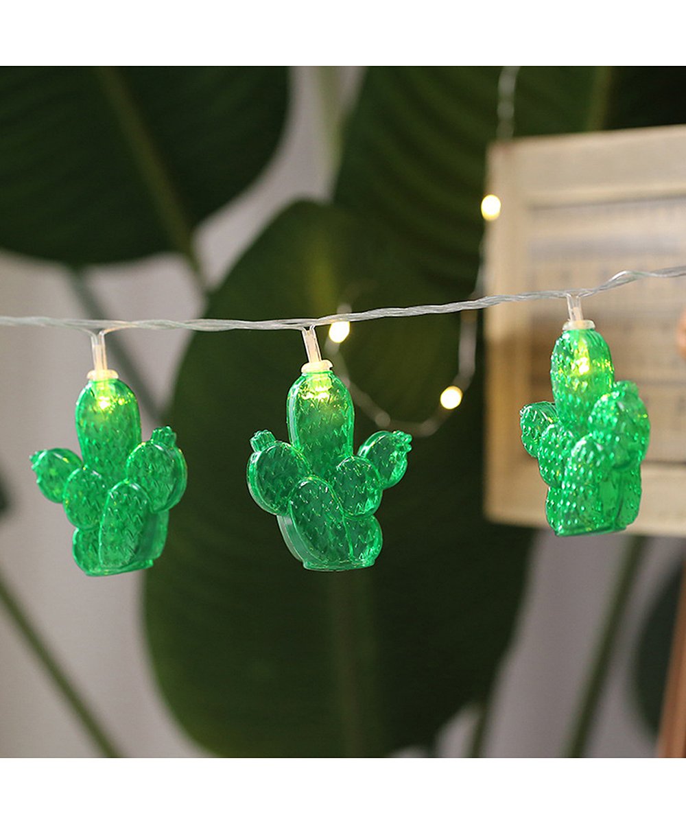 10 LED with Cactus Battery Operated String Light - Warm White