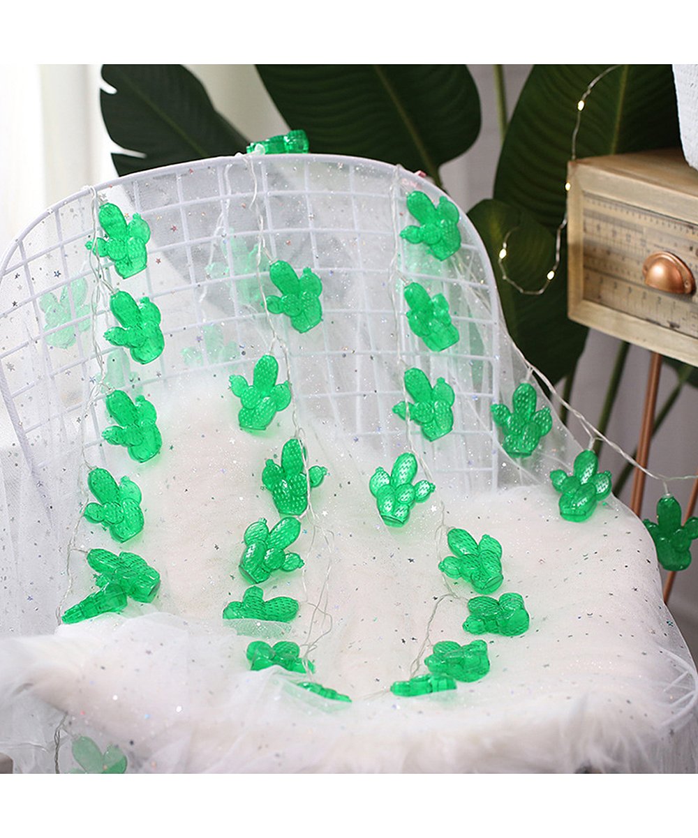 10 LED with Cactus Battery Operated String Light - Warm White