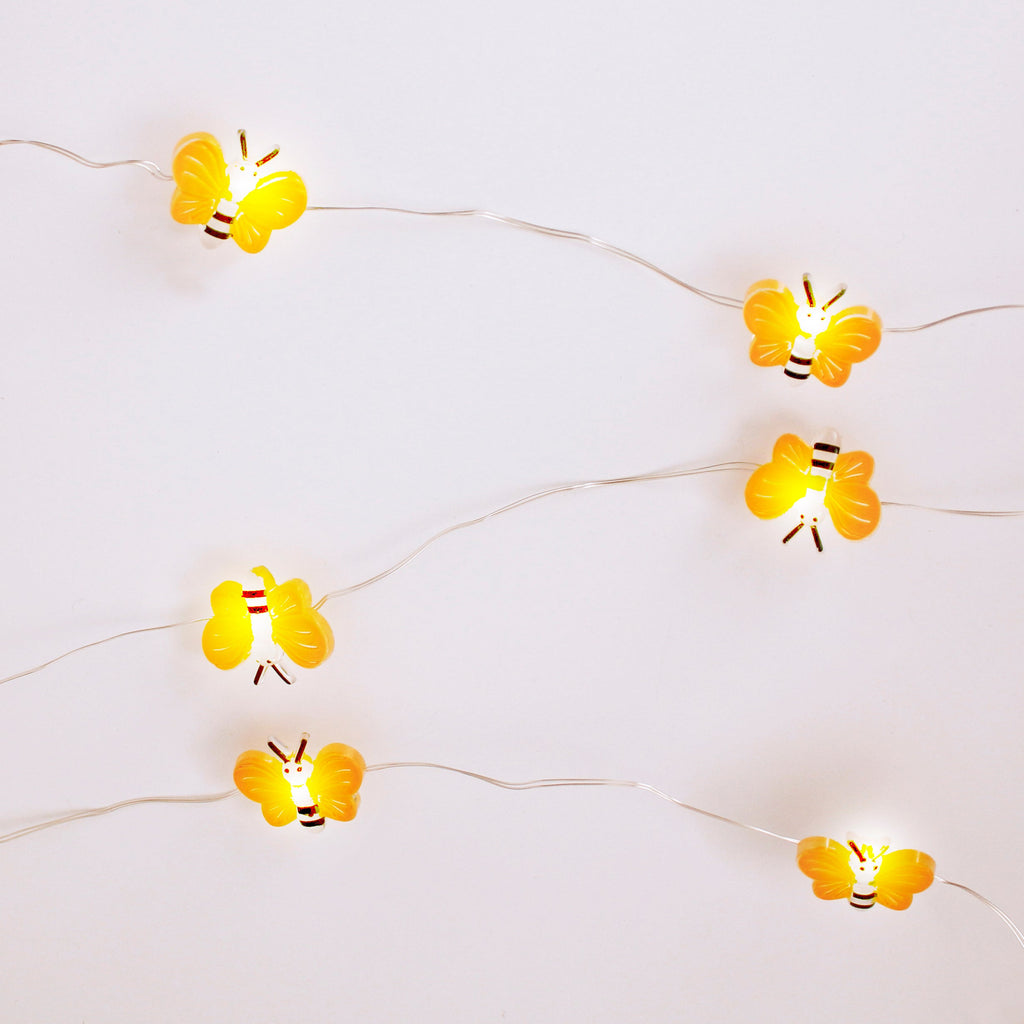 20 LED Battery Operated String Lights with Bees - Warm White (Style 1)