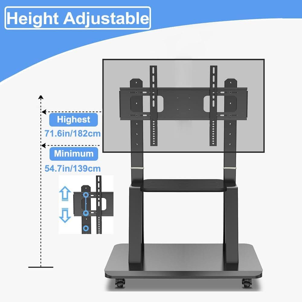 Mobile Tv Cart On Wheels For 42 To 100 Inch Screens