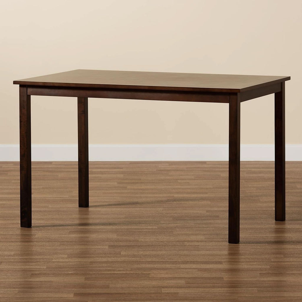 Andrew Modern Dining Table Dark Brown Hardwood Finish