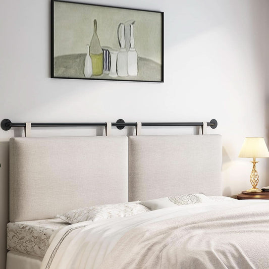 Linen Upholstered King Headboard Wall Mounted Bedroom Decor