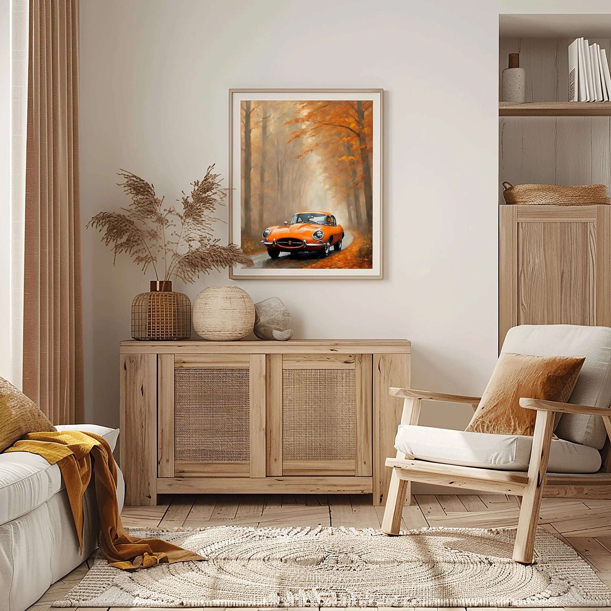1961 E-Type Racing Beauty - Autumn Edition | Poster Canvas