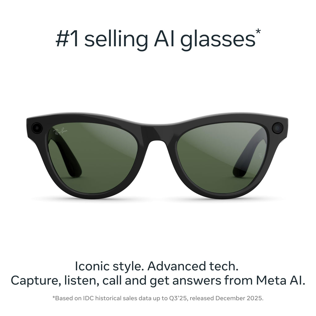 Ray-Ban Meta Skyler (Gen 2) with Meta AI, photo and video capture, longer battery life - Shiny Transparent Peach, Transitions® Brown Lenses