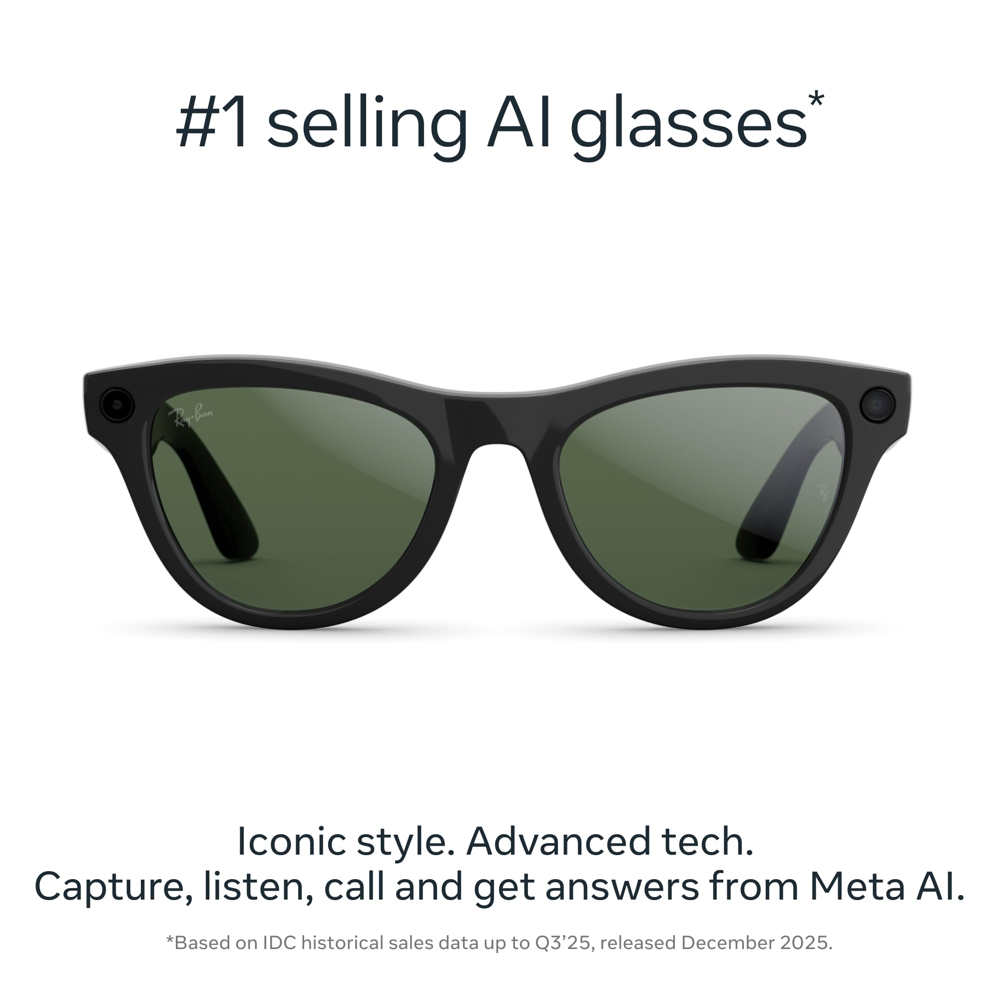 Ray-Ban Meta Skyler (Gen 2) with Meta AI, photo and video capture, longer battery life - Shiny Transparent Peach, Transitions® Brown Lenses
