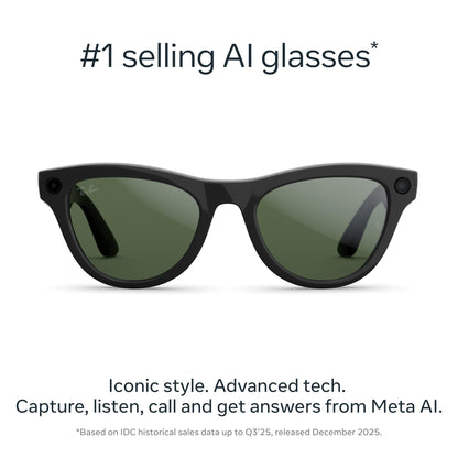 Ray-Ban Meta Skyler (Gen 2) with Meta AI, photo and video capture, longer battery life - Shiny Transparent Peach, Transitions® Brown Lenses