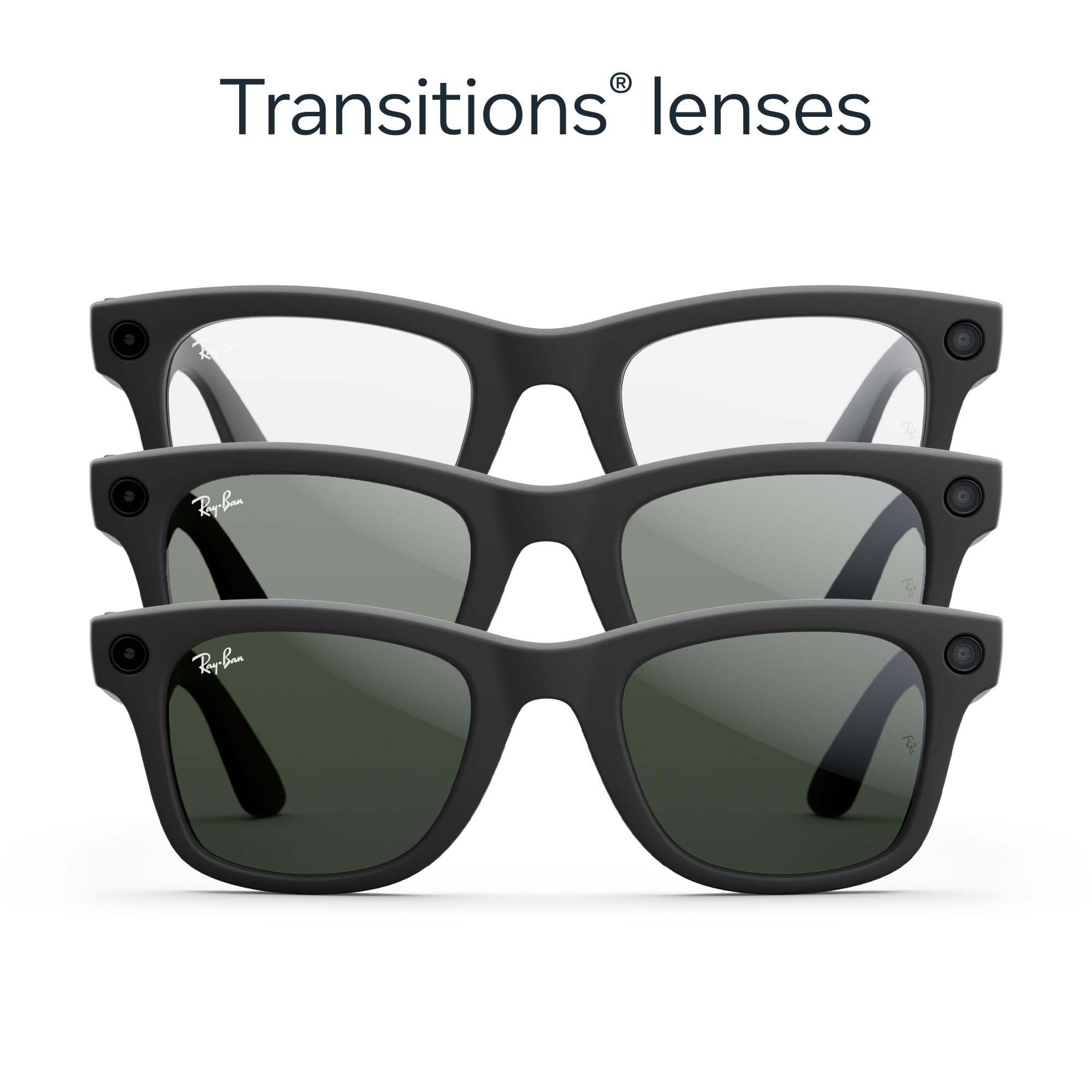 Ray-Ban Meta (Gen 1), Wayfarer, Shiny Black | Smart AI Glasses for Men, Women — 12 MP Ultra-Wide Camera, Open-Ear Speakers for Audio, Video Recording and Bluetooth — Green Lenses — Wearable Technology