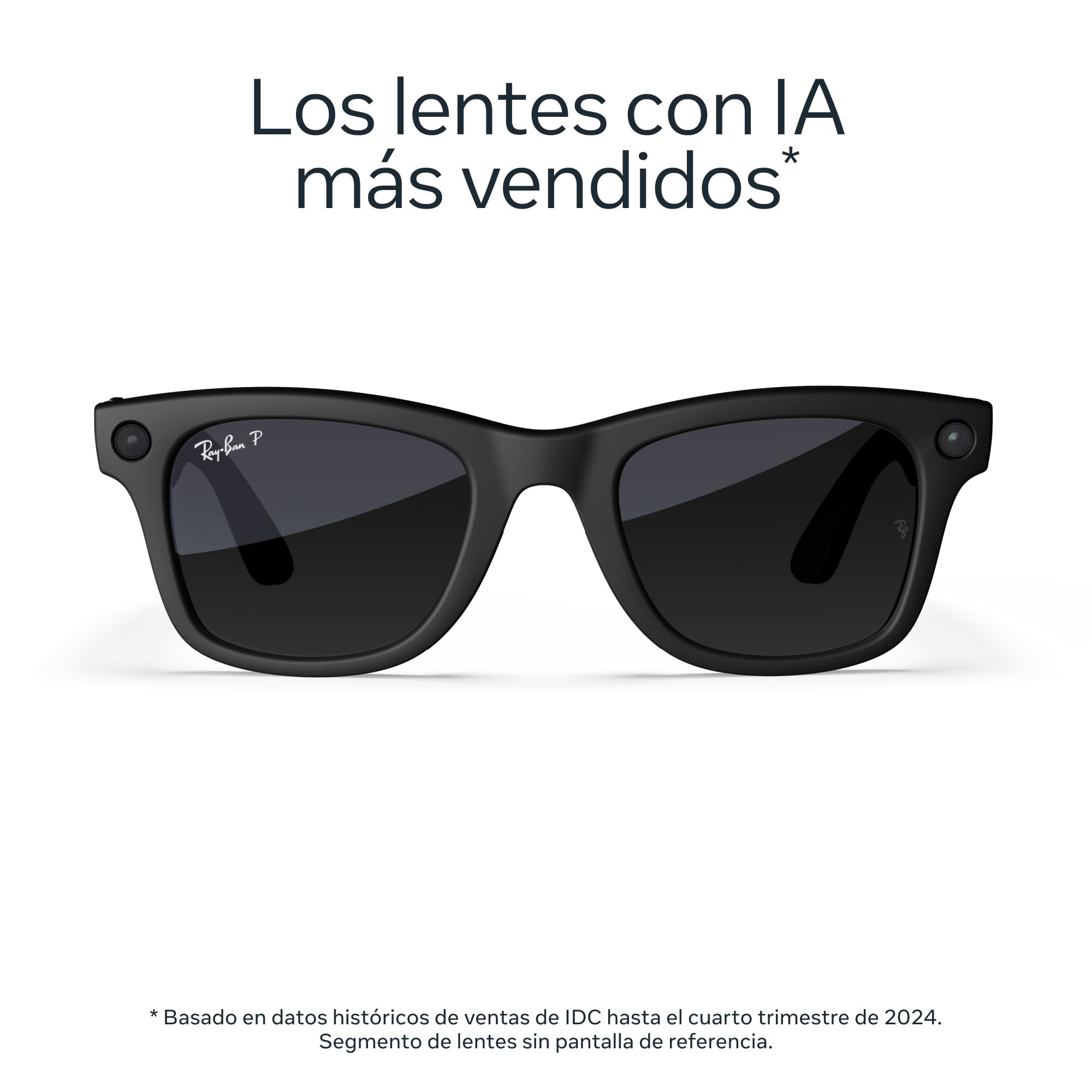 Ray-Ban Meta (Gen 1), Wayfarer, Shiny Black | Smart AI Glasses for Men, Women — 12 MP Ultra-Wide Camera, Open-Ear Speakers for Audio, Video Recording and Bluetooth — Green Lenses — Wearable Technology