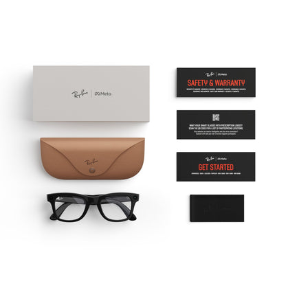 Ray-Ban Meta (Gen 1), Wayfarer, Shiny Black | Smart AI Glasses for Men, Women — 12 MP Ultra-Wide Camera, Open-Ear Speakers for Audio, Video Recording and Bluetooth — Green Lenses — Wearable Technology