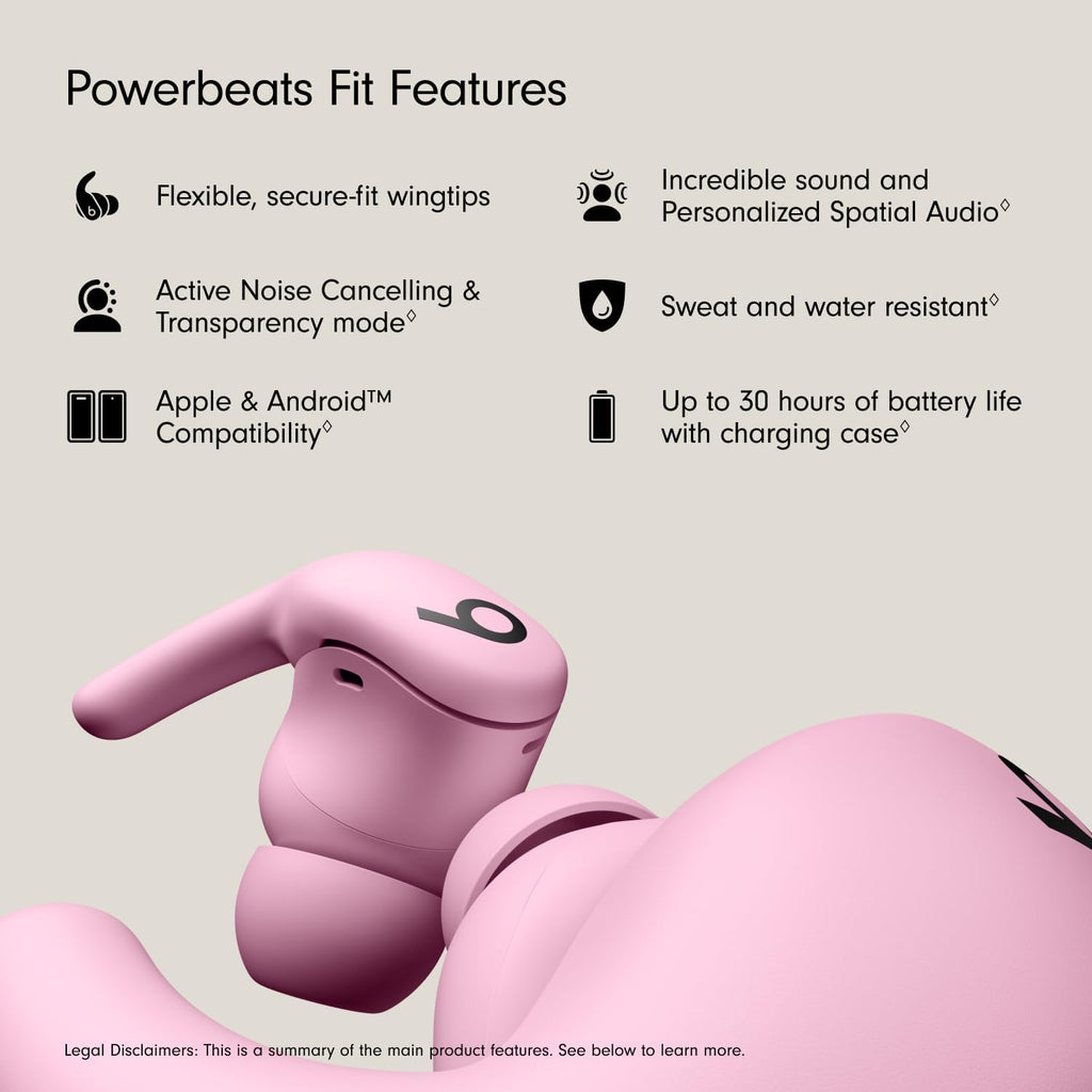 Beats Powerbeats Fit - Wireless Noise Cancelling Workout Earbuds with Secure-Fit Wingtips, Up to 30-Hour Battery Life, Sweat & Water Resistant, Apple & Android Compatible - Gravel Gray