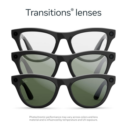 Ray-Ban Meta Skyler (Gen 2) with Meta AI, photo and video capture, longer battery life - Shiny Transparent Peach, Transitions® Brown Lenses