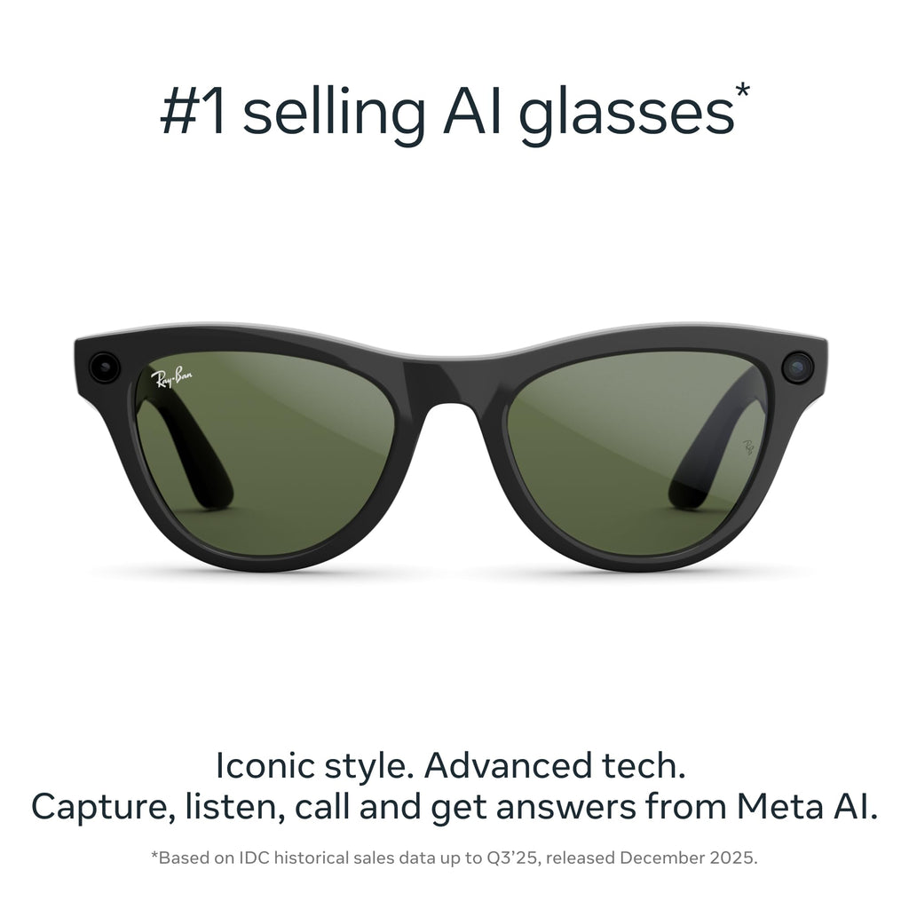 Ray-Ban Meta Skyler (Gen 2) with Meta AI, photo and video capture, longer battery life - Shiny Transparent Peach, Transitions® Brown Lenses