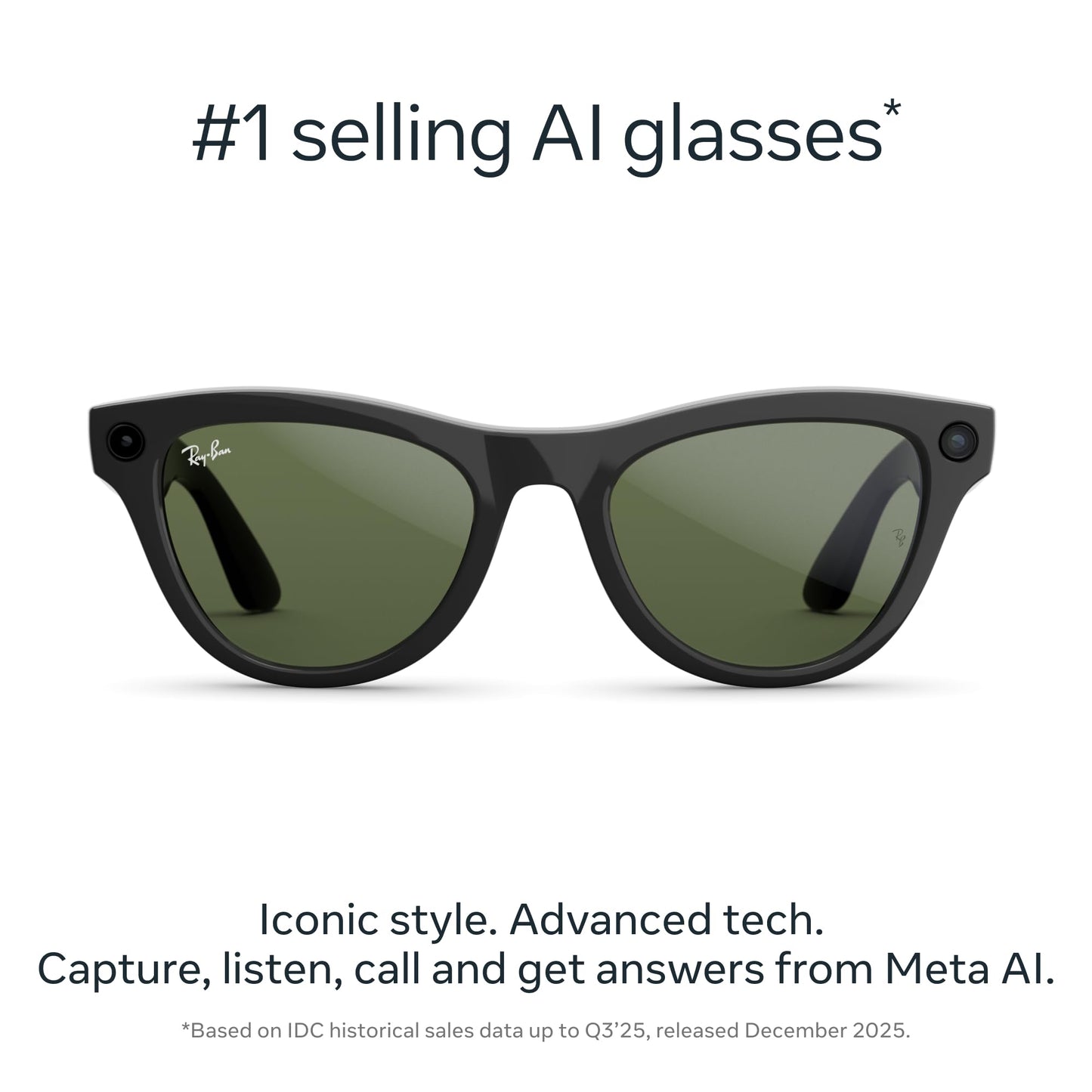 Ray-Ban Meta Skyler (Gen 2) with Meta AI, photo and video capture, longer battery life - Shiny Transparent Peach, Transitions® Brown Lenses