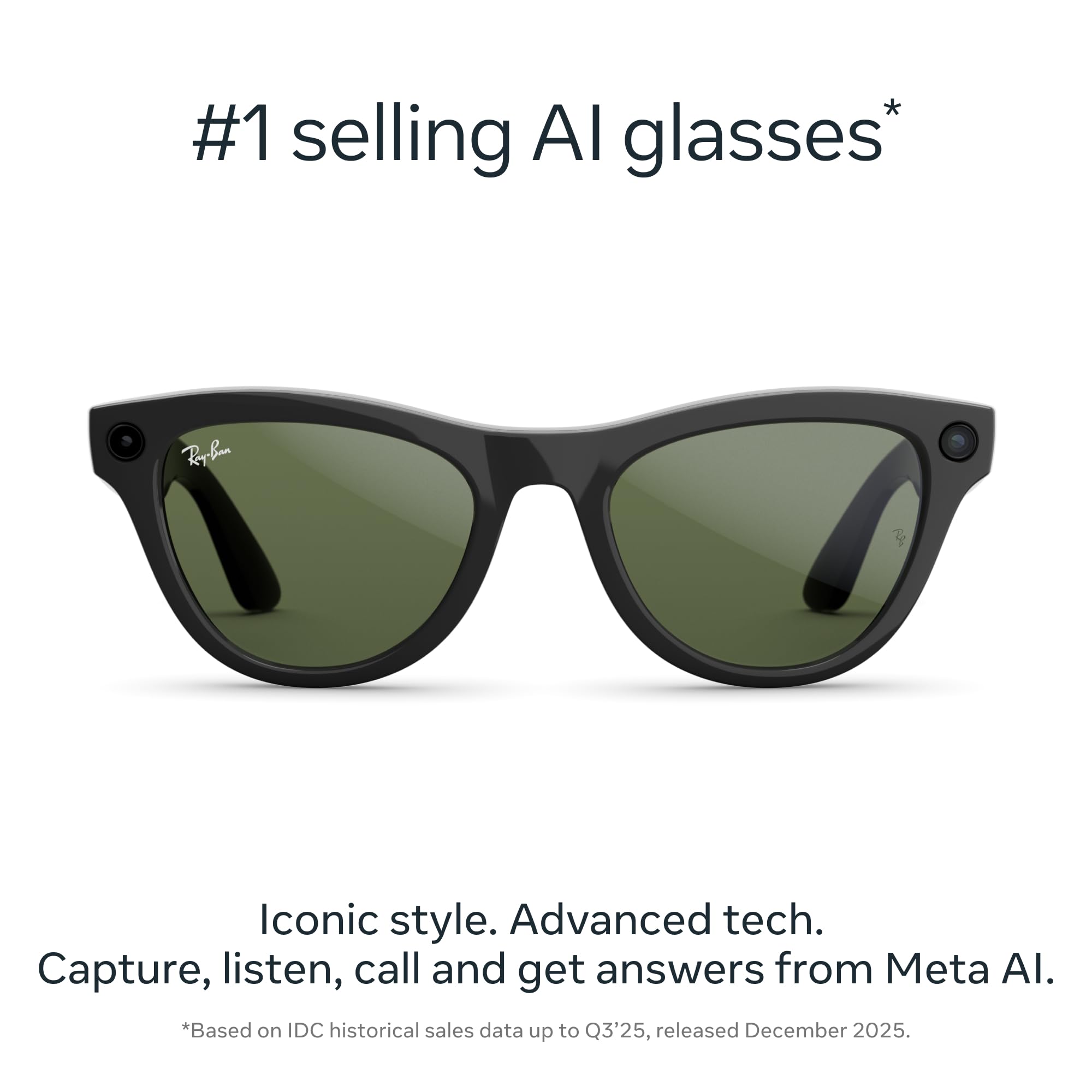 Ray-Ban Meta Skyler (Gen 2) with Meta AI, photo and video capture, longer battery life - Shiny Transparent Peach, Transitions® Brown Lenses