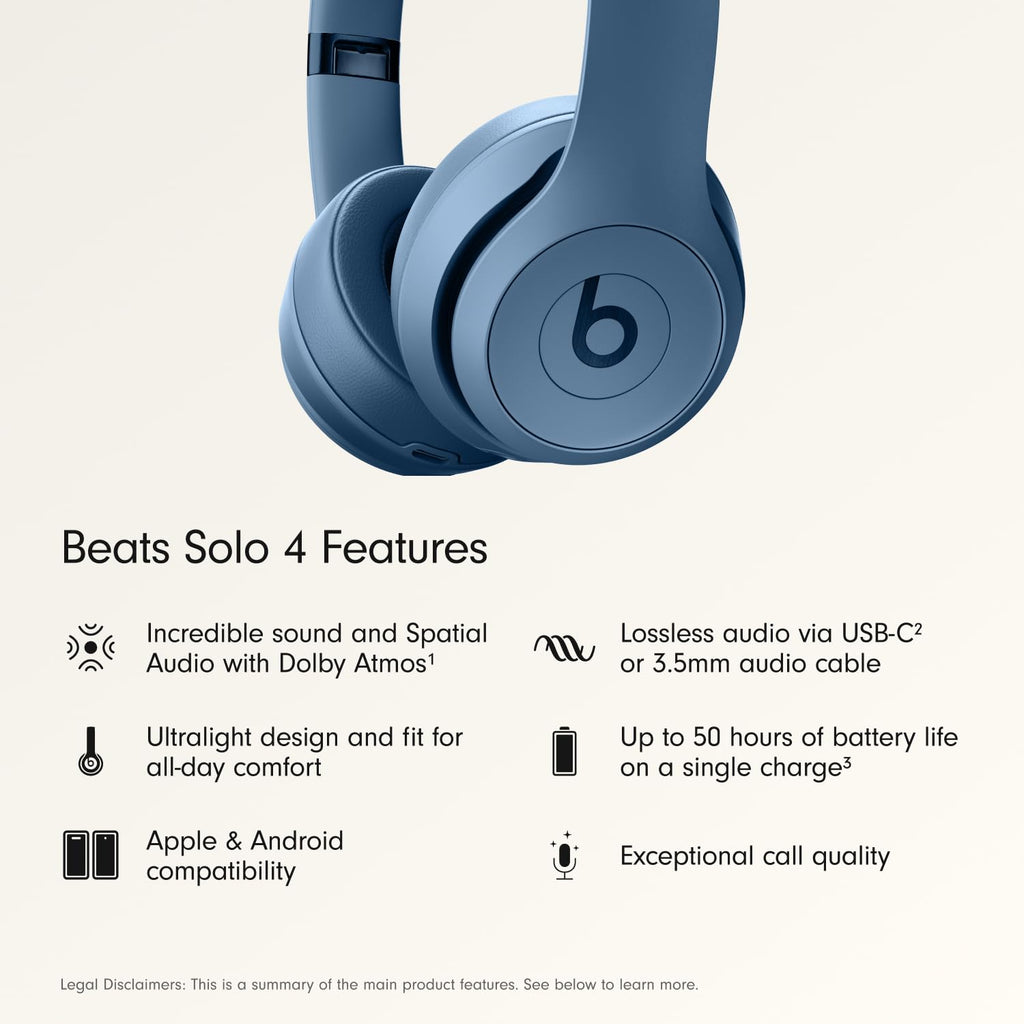 Beats Solo 4 Wireless Headphones with 20W Power Adapter - Slate Blue
