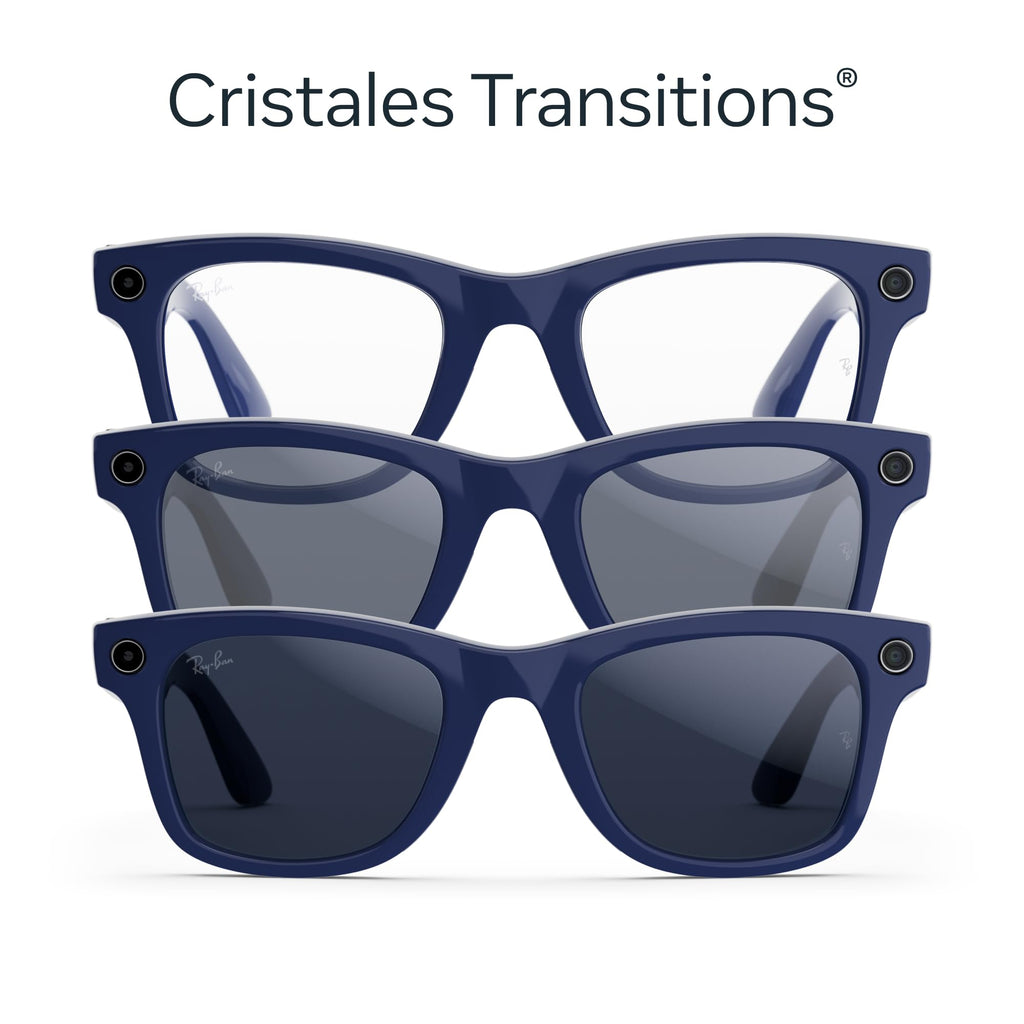 Ray-Ban Meta Skyler (Gen 2) with Meta AI, photo and video capture, longer battery life - Shiny Transparent Peach, Transitions® Brown Lenses