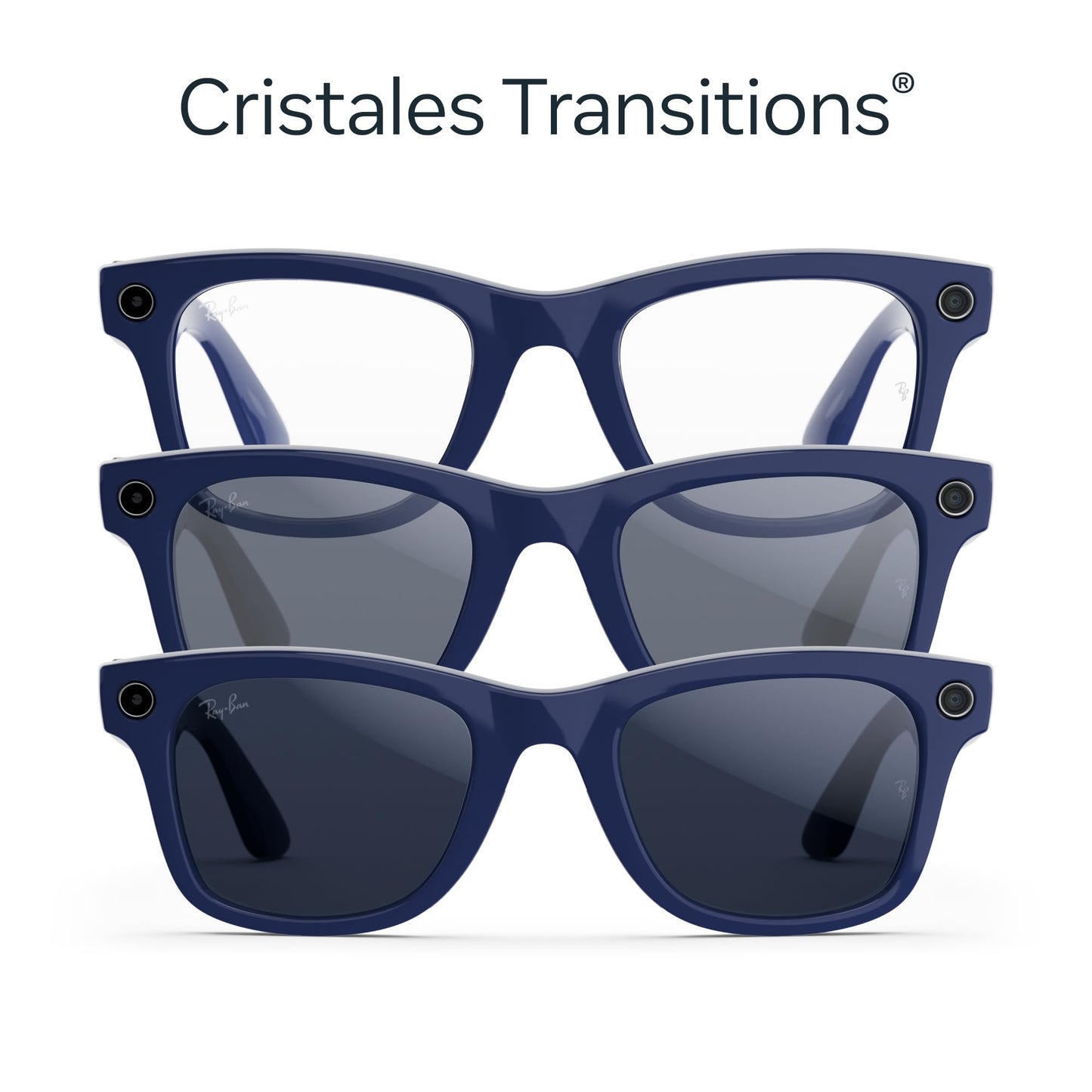 Ray-Ban Meta Skyler (Gen 2) with Meta AI, photo and video capture, longer battery life - Shiny Transparent Peach, Transitions® Brown Lenses