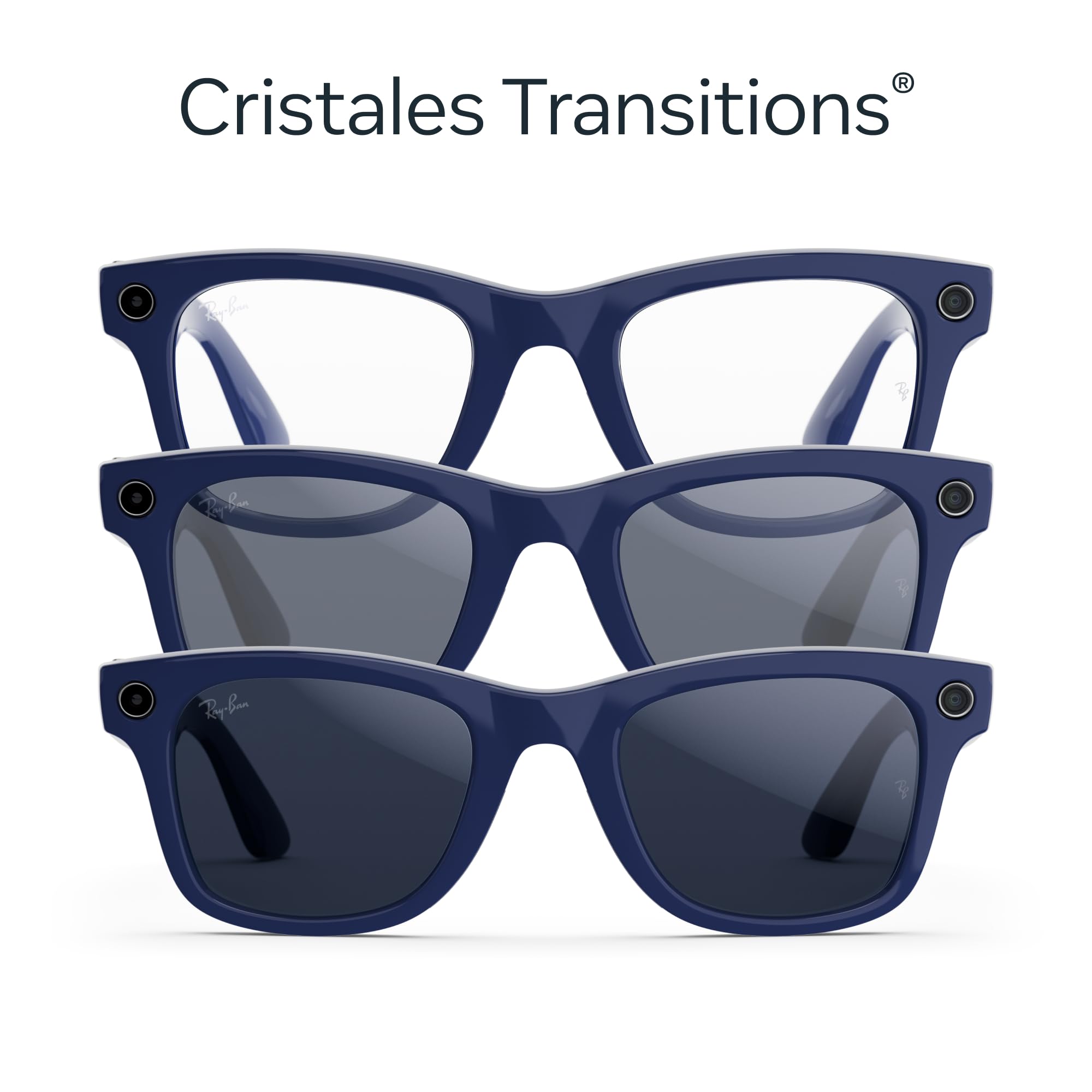 Ray-Ban Meta Skyler (Gen 2) with Meta AI, photo and video capture, longer battery life - Shiny Transparent Peach, Transitions® Brown Lenses