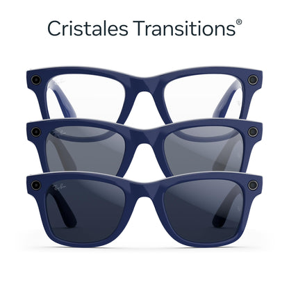 Ray-Ban Meta Skyler (Gen 2) with Meta AI, photo and video capture, longer battery life - Shiny Transparent Peach, Transitions® Brown Lenses