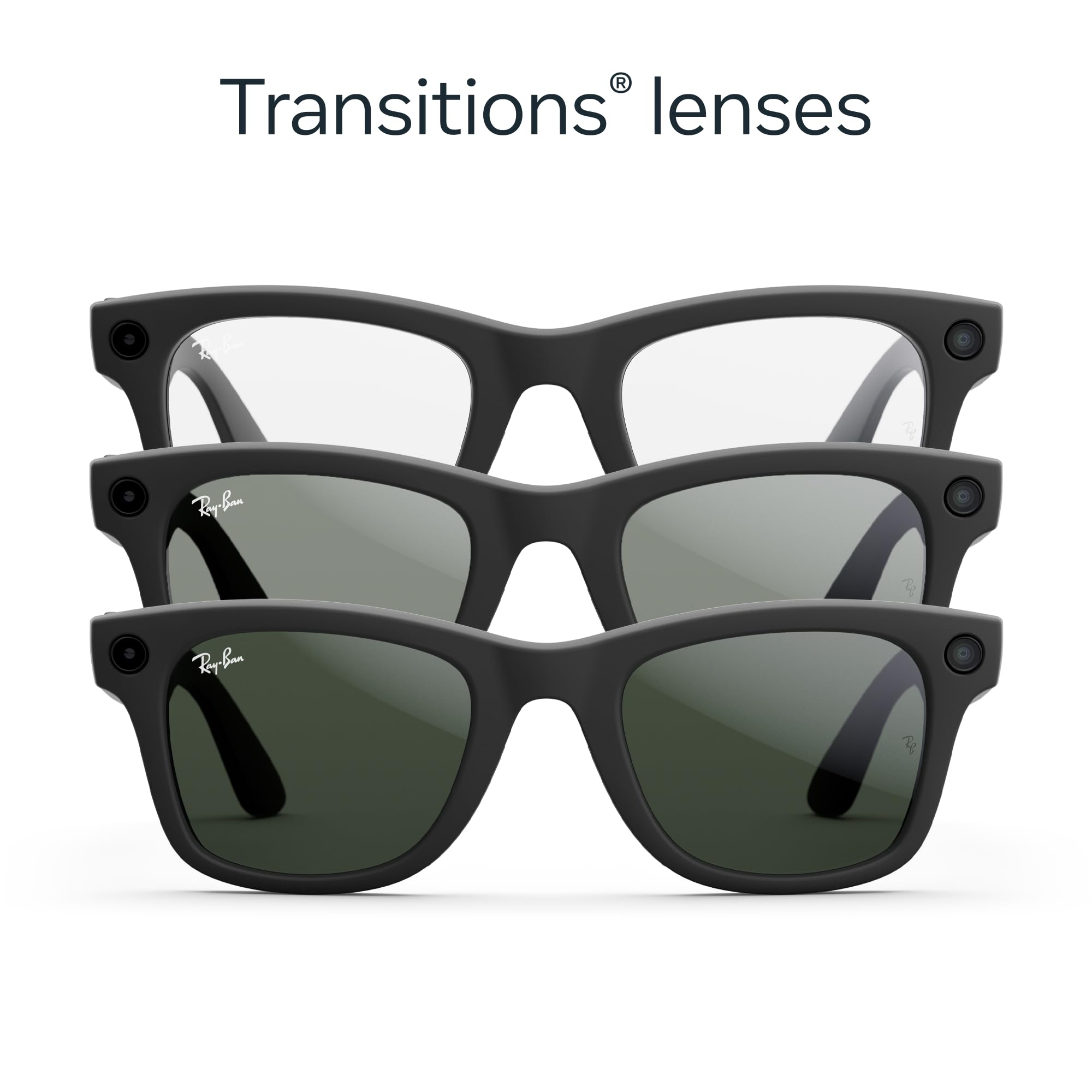 Ray-Ban Meta (Gen 1), Wayfarer, Shiny Black | Smart AI Glasses for Men, Women — 12 MP Ultra-Wide Camera, Open-Ear Speakers for Audio, Video Recording and Bluetooth — Green Lenses — Wearable Technology