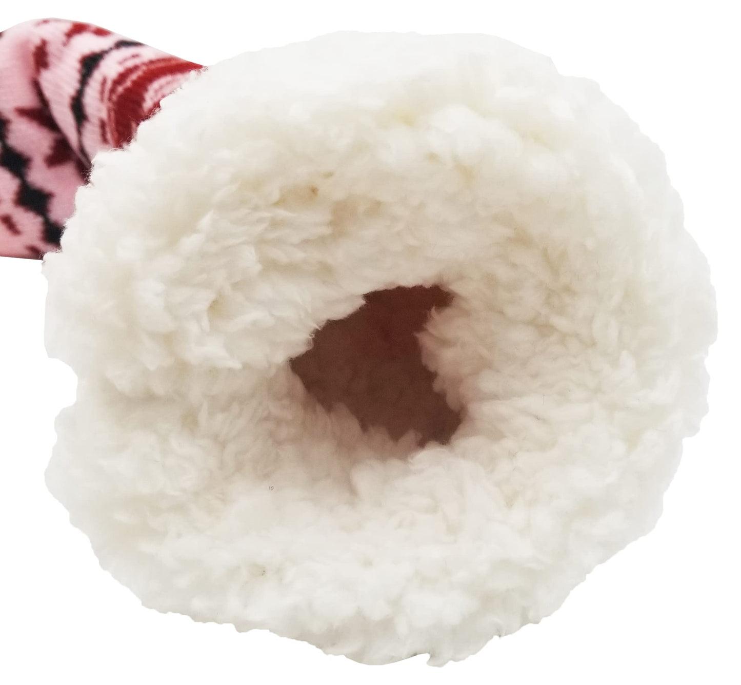 Winterlace Fuzzy Fluffy Slipper Socks, 3 Pairs Womens Sherpa Non Slip Plush Comfy Cozy Cabin Sock