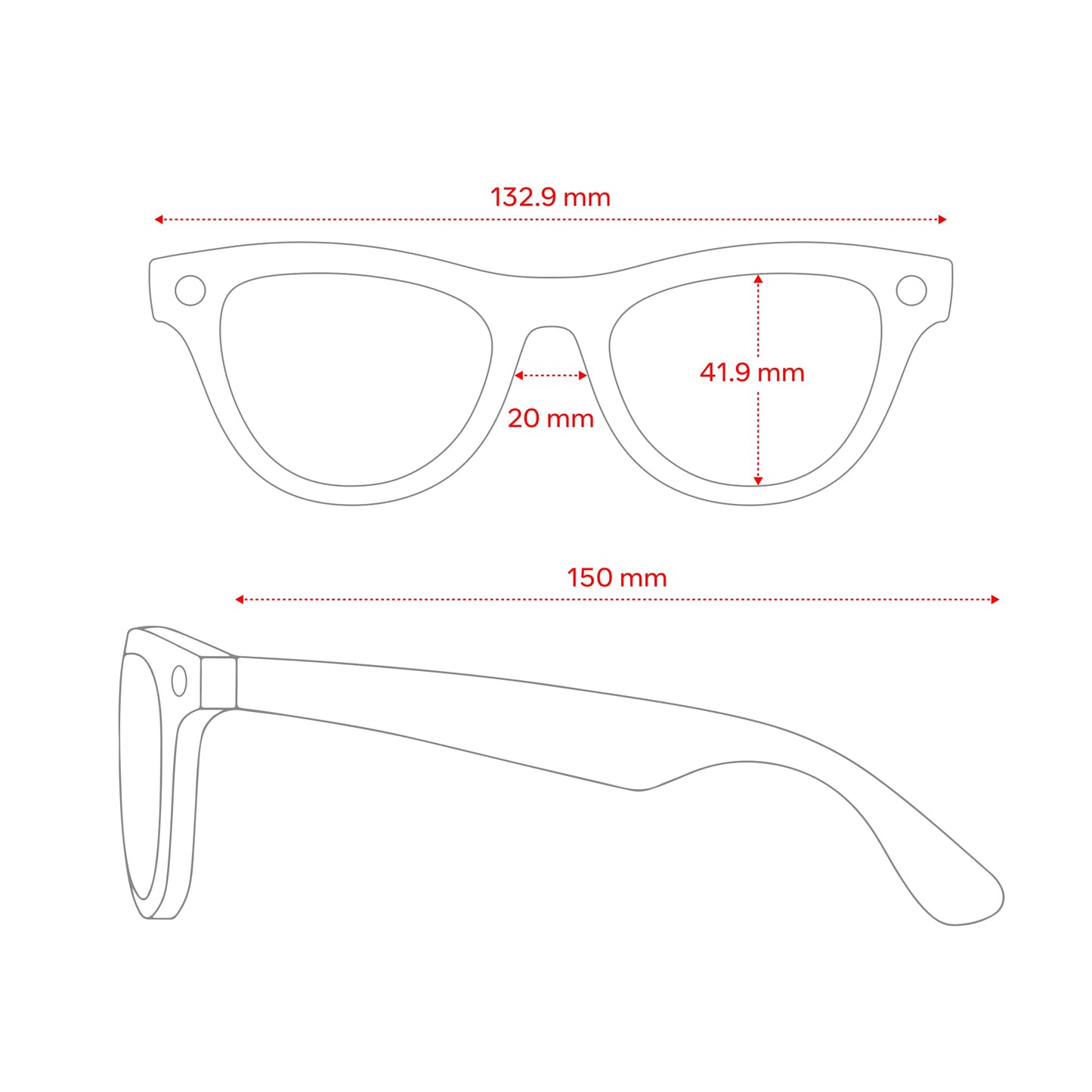 Ray-Ban Meta Skyler (Gen 2) with Meta AI, photo and video capture, longer battery life - Shiny Transparent Peach, Transitions® Brown Lenses