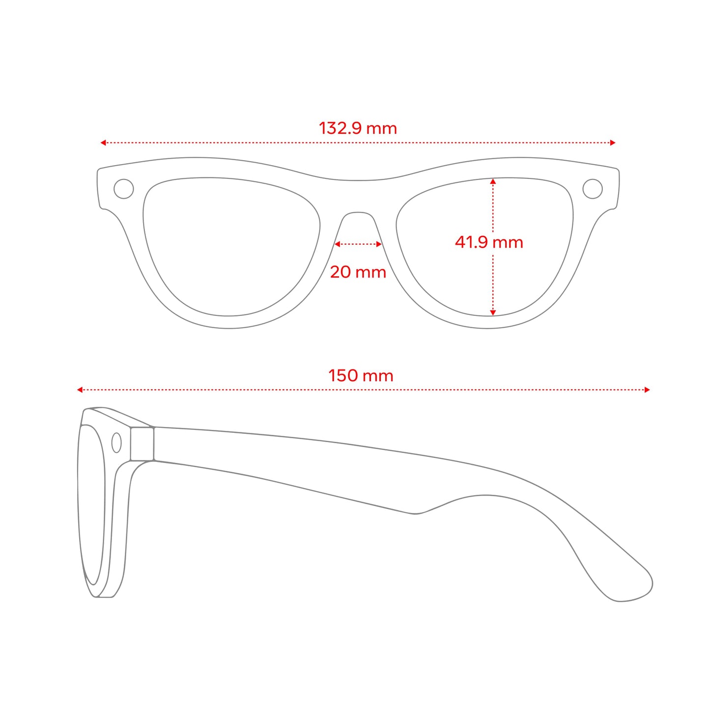Ray-Ban Meta Skyler (Gen 2) with Meta AI, photo and video capture, longer battery life - Shiny Transparent Peach, Transitions® Brown Lenses