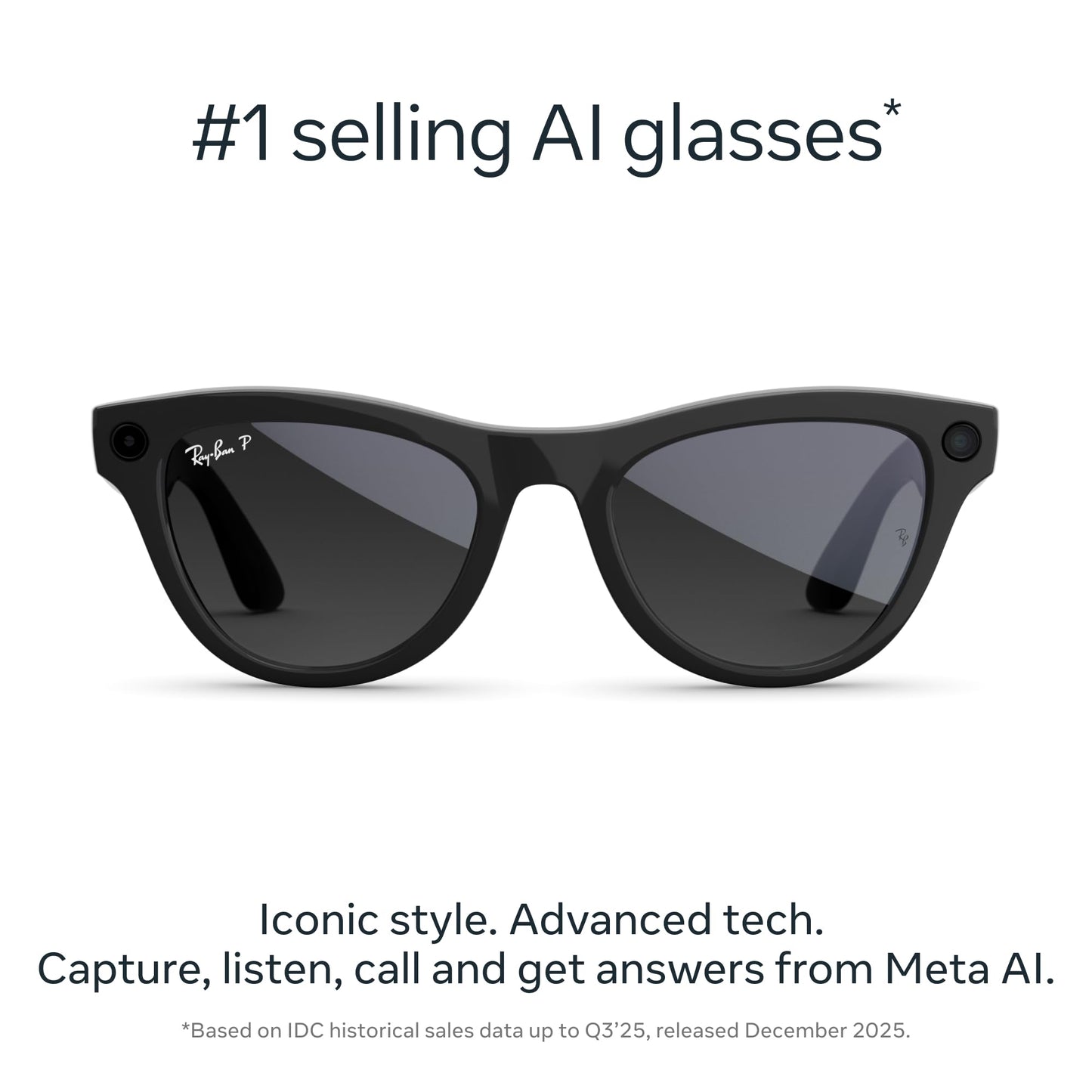 Ray-Ban Meta Skyler (Gen 2) with Meta AI, photo and video capture, longer battery life - Shiny Transparent Peach, Transitions® Brown Lenses