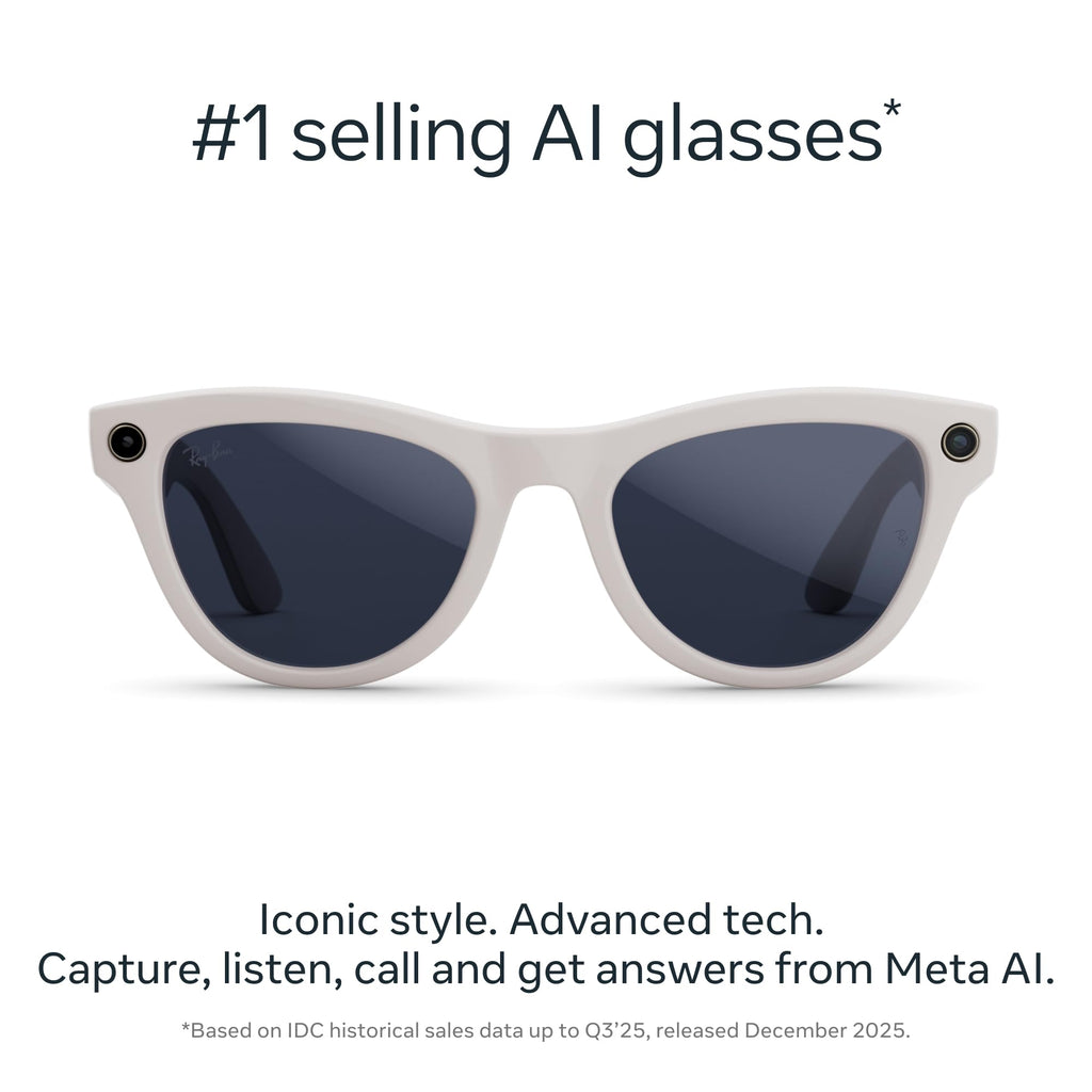 Ray-Ban Meta Skyler (Gen 2) with Meta AI, photo and video capture, longer battery life - Shiny Transparent Peach, Transitions® Brown Lenses