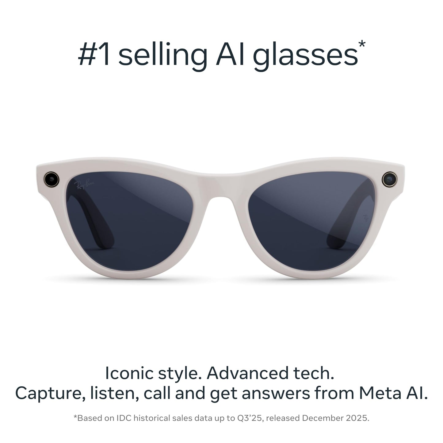Ray-Ban Meta Skyler (Gen 2) with Meta AI, photo and video capture, longer battery life - Shiny Transparent Peach, Transitions® Brown Lenses