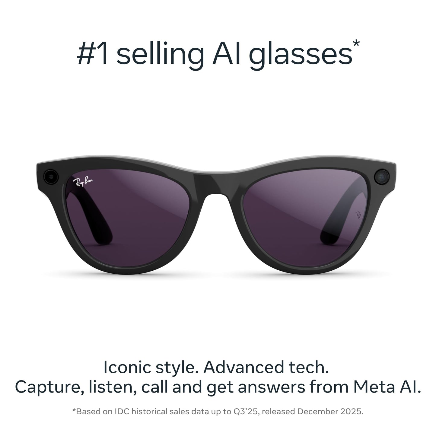 Ray-Ban Meta Skyler (Gen 2) with Meta AI, photo and video capture, longer battery life - Shiny Transparent Peach, Transitions® Brown Lenses